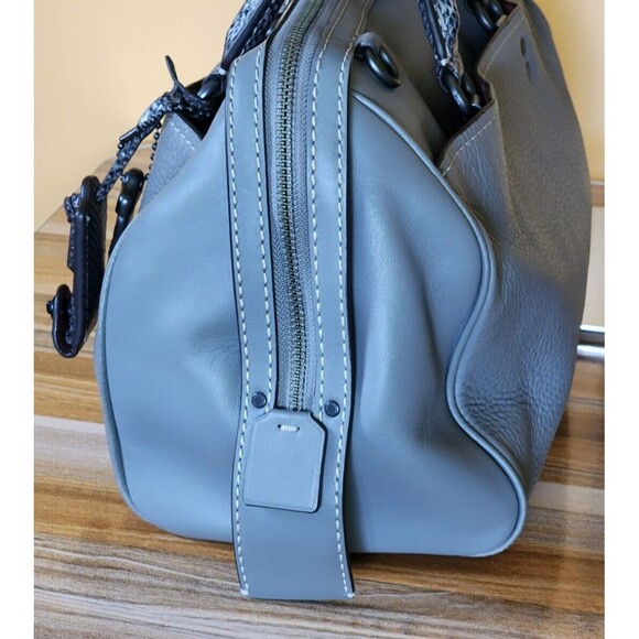 Coach satchel Rogue grey gray snakeskin handles - Picture 5 of 13